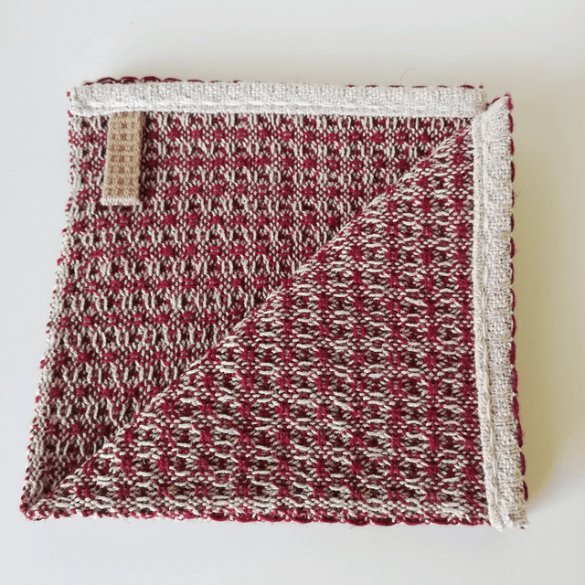 Lot de 2 lavettes en coton-lin bio tissées main - 30x30 cm