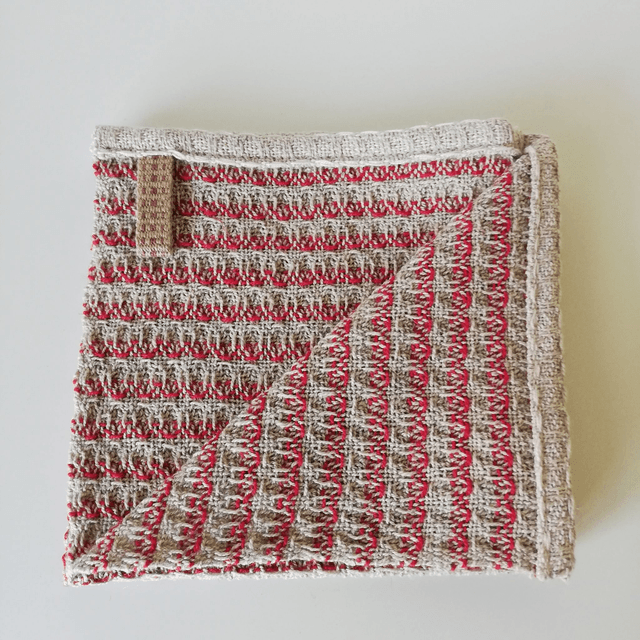 Lot de 2 lavettes en coton-lin bio tissées main - 30x30cm