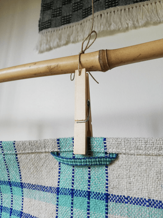 Linge à vaisselle en coton-lin bio – Tissé main