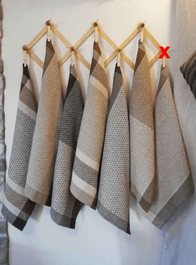 Linge à vaisselle en coton-lin bio – Tissé main