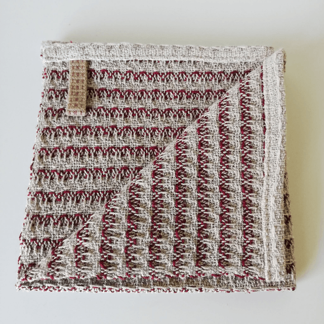Lot de 2 lavettes en coton-lin bio tissées main - 30x30 cm