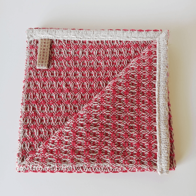 Lot de 2 lavettes en coton-lin bio tissées main - 30x30cm